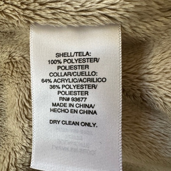 Allen B By Allen Schwartz Faux Fur Suede Jacket Size Large Fur Collar Ta… - Picture 6 of 6